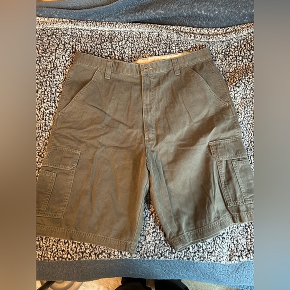Men's Vintage Wrangler Originals Casual Cargo Shorts Brown Size 36 Waist - Picture 1 of 7